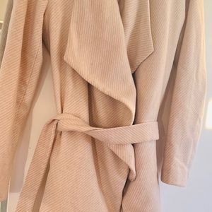 DEX beautiful lightly striped wool blend coat ( wraparound)